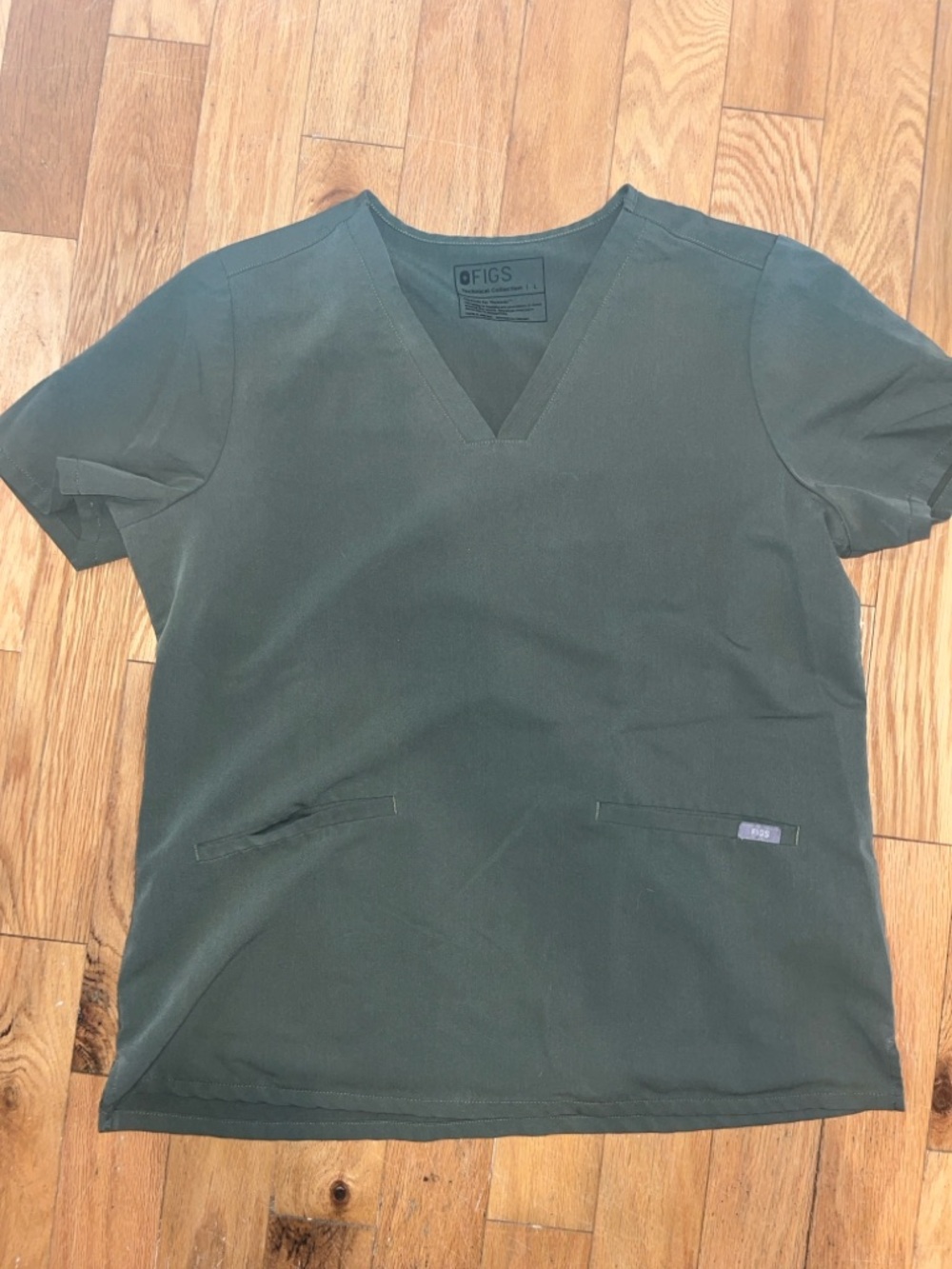 Women’s Figs Olive Green V-Neck Scrub Top